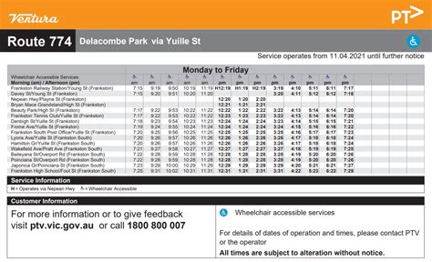 Bus Route 774 Timetable .